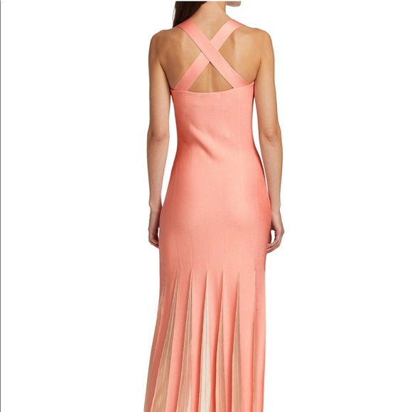 St. John Shimmer Jacquard Sheer Pleats Knit Gown. Size 4. $1995 - Picture 2 of 11